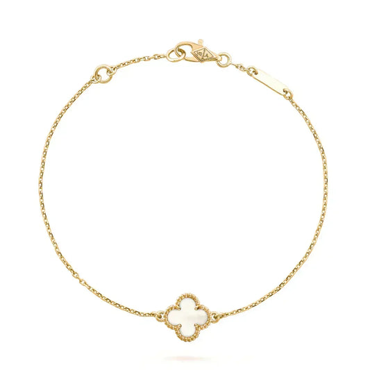 [⭐Shinejoy]CLOVER WHITE MOP SINGLE FLOWER BRACELET