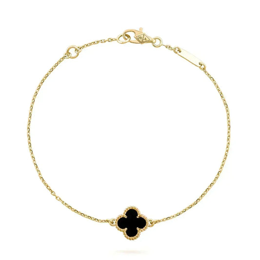 [⭐Shinejoy]CLOVER ONYX SINGLE FLOWER BRACELET
