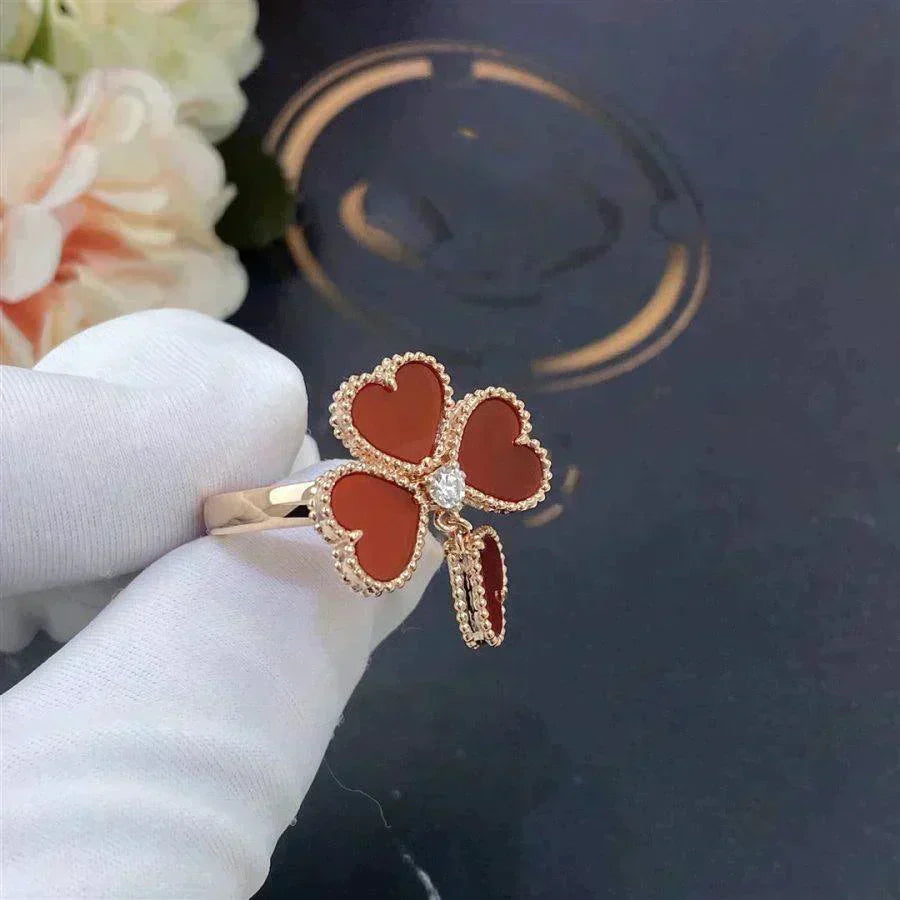 [⭐Shinejoy]SWEET CLOVER CARNELIAN RING