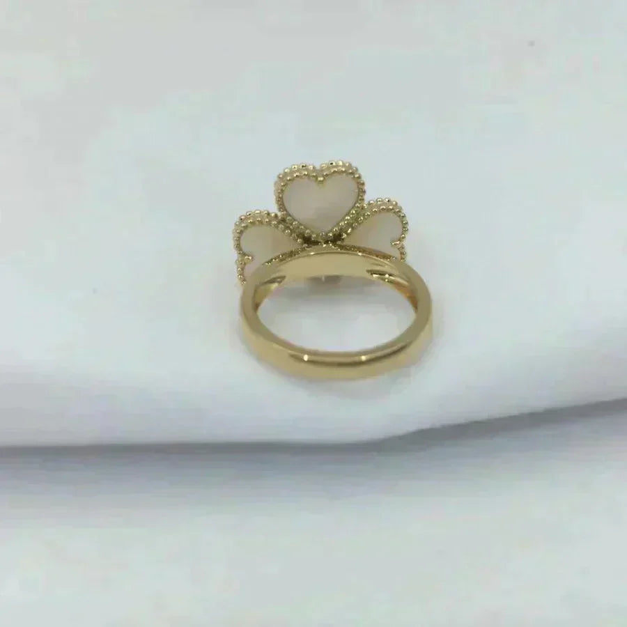 [⭐Shinejoy]SWEET CLOVER WHITE MOP RING