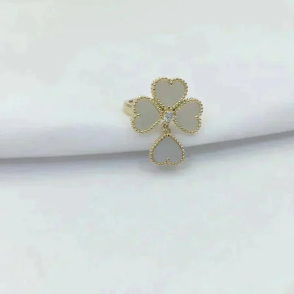 [⭐Shinejoy]SWEET CLOVER WHITE MOP RING