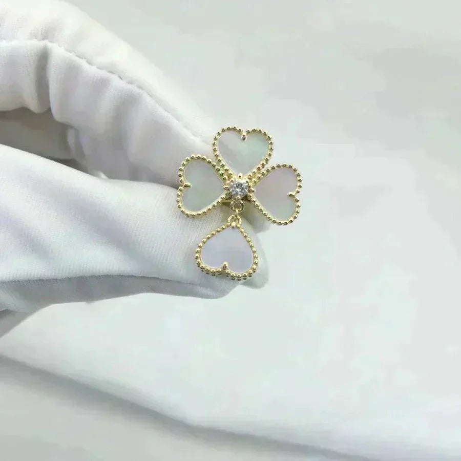 [⭐Shinejoy]SWEET CLOVER WHITE MOP RING