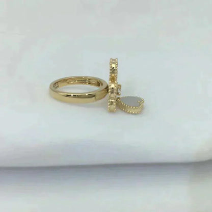 [⭐Shinejoy]SWEET CLOVER WHITE MOP RING