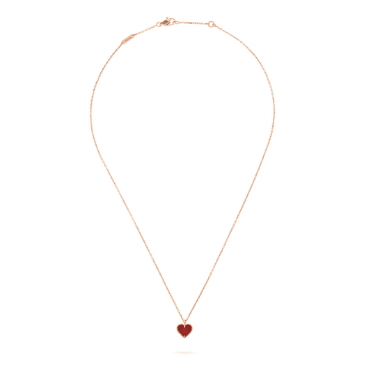 [⭐Shinejoy]SWEET CLOVER CARNELIAN HEART NECKLACE
