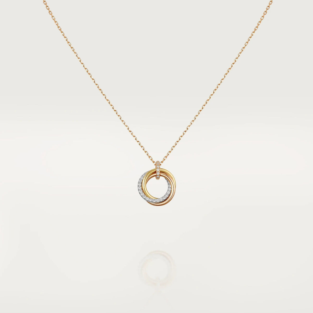 [⭐Shinejoy]TRINITY NECKLACE SILVER GOLD PINK GOLD DIAMONDS