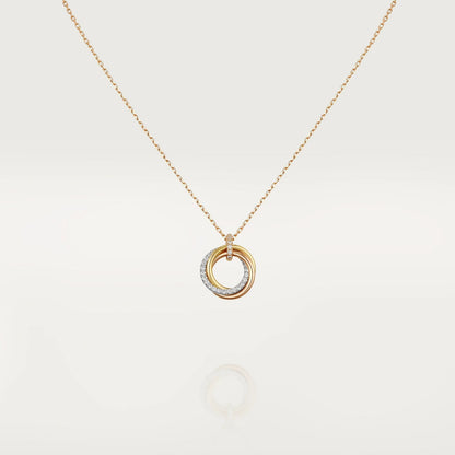 [⭐Shinejoy]TRINITY NECKLACE SILVER GOLD PINK GOLD DIAMONDS