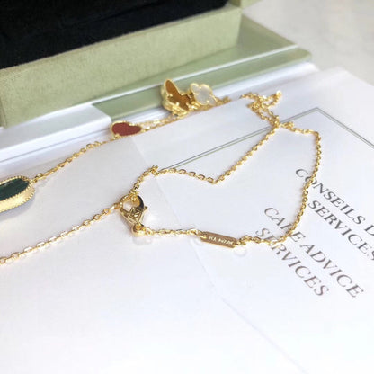 [⭐Shinejoy]LUCKY SPRING 4 MOTIFS ROSE GOLD NECKLACE