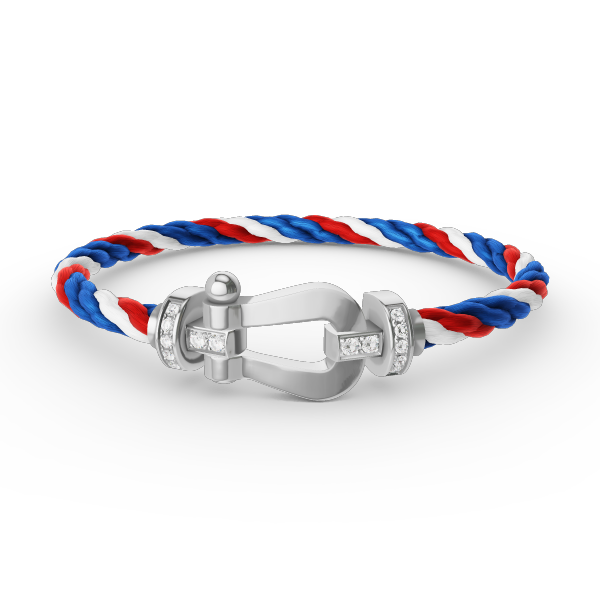 [⭐Shinejoy]FORCE LARGE HORSESHOE HALF DIAMOND BRACELET SILVER