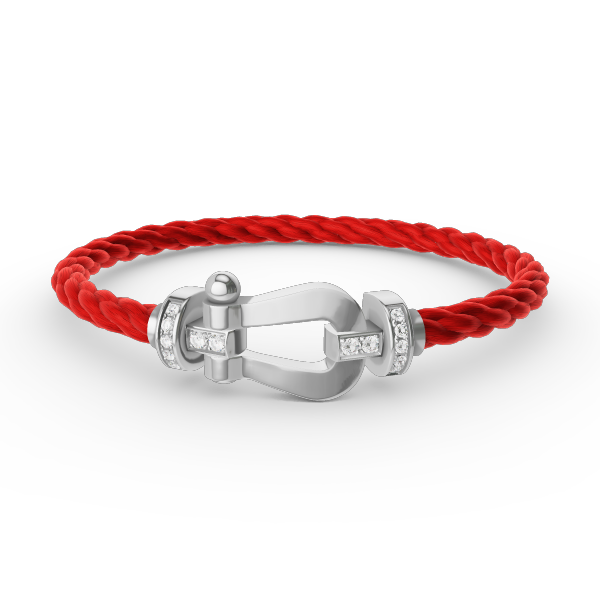 [⭐Shinejoy]FORCE LARGE HORSESHOE HALF DIAMOND BRACELET SILVER