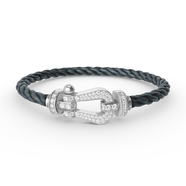 [⭐Shinejoy]FORCE LARGE HORSESHOE FULL DIAMOND BRACELET SILVER