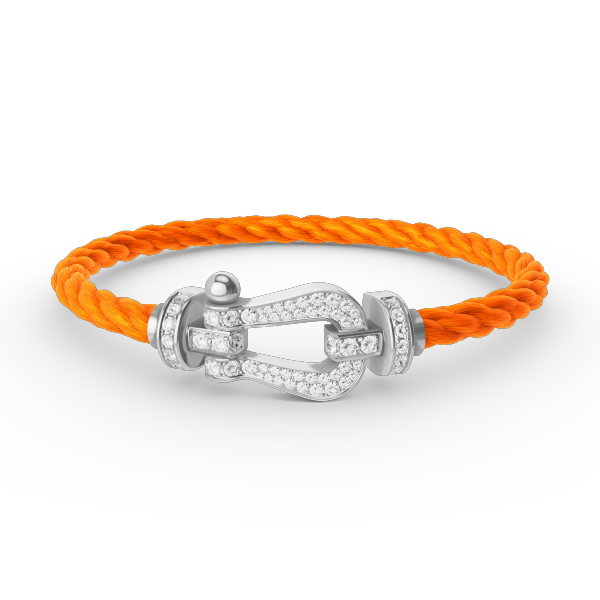 [⭐Shinejoy]FORCE LARGE HORSESHOE FULL DIAMOND BRACELET SILVER