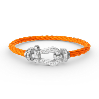 [⭐Shinejoy]FORCE LARGE HORSESHOE FULL DIAMOND BRACELET SILVER