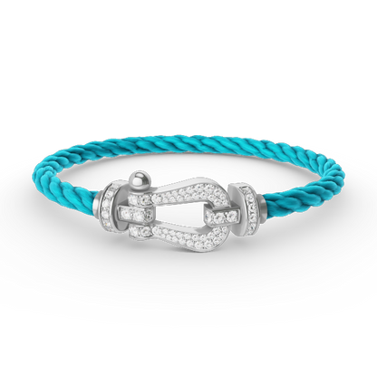 [⭐Shinejoy]FORCE LARGE HORSESHOE FULL DIAMOND BRACELET SILVER