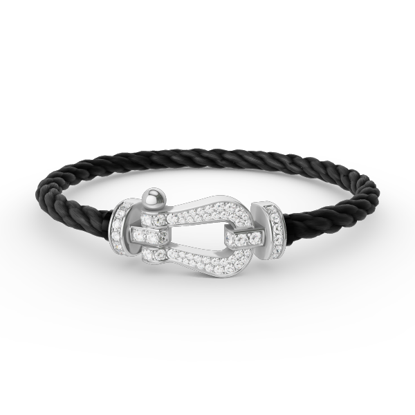 [⭐Shinejoy]FORCE LARGE HORSESHOE FULL DIAMOND BRACELET SILVER