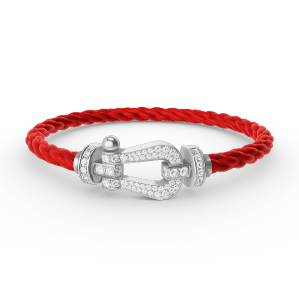 [⭐Shinejoy]FORCE LARGE HORSESHOE FULL DIAMOND BRACELET SILVER