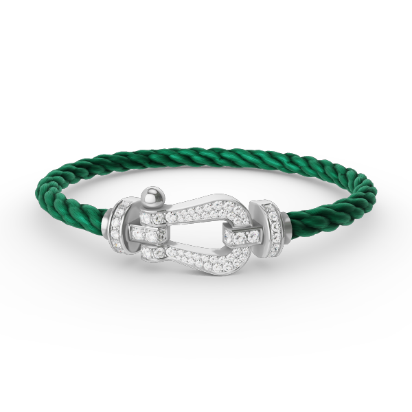 [⭐Shinejoy]FORCE LARGE HORSESHOE FULL DIAMOND BRACELET SILVER