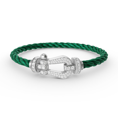 [⭐Shinejoy]FORCE LARGE HORSESHOE FULL DIAMOND BRACELET SILVER